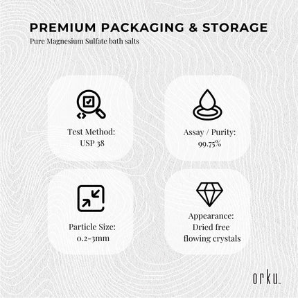 Orku 5Kg Epsom Salt - Magnesium Sulphate Bath Salts For Skin Body Sulfate