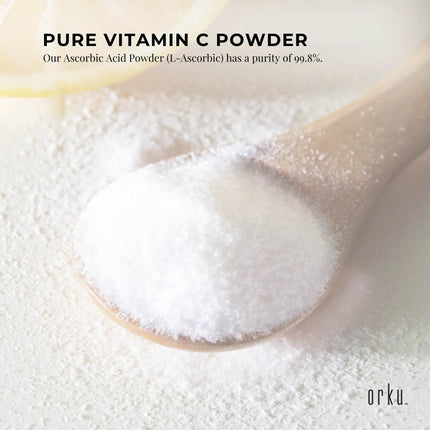 Orku Bulk 10Kg Vitamin C Powder Pure L-Ascorbic Acid - USP Grade Non-GMO
