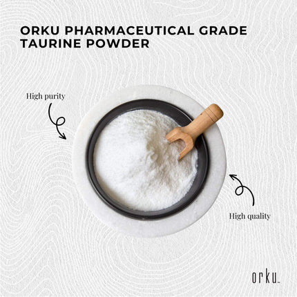 Orku 1.3kg Taurine Powder Tub - High Purity L-Taurine Amino Acid Ingredient