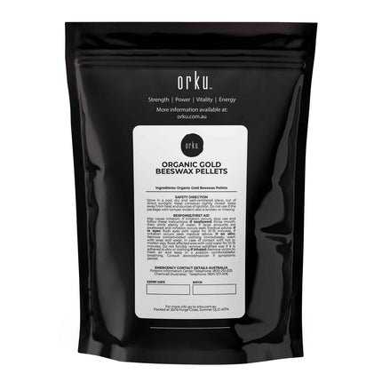 Orku 1Kg Organic Beeswax Pellets Yellow - Cosmetic Grade Pure Bees Wax Pastilles