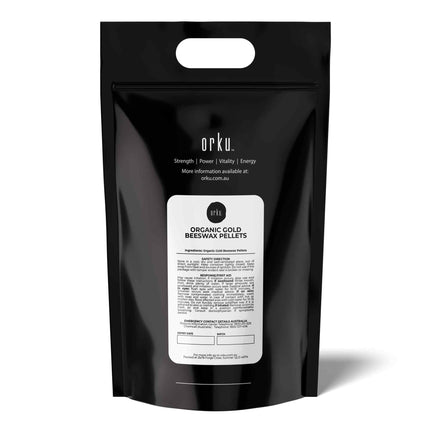 Orku  2Kg Organic Beeswax Pellets Yellow - Cosmetic Grade Pure Bees Wax Pastilles