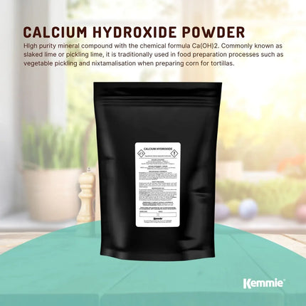 Kemmie 400g Calcium Hydroxide Powder - Food Grade Pickling Lime Slaked Lime FCC