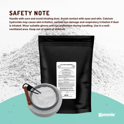 Kemmie 400g Calcium Hydroxide Powder - Food Grade Pickling Lime Slaked Lime FCC