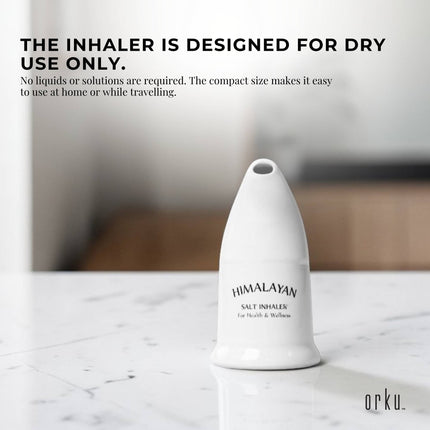 Orku Himalayan Pink Salt Inhaler Pipe Ceramic and 125g Coarse Crystal Rock Salt
