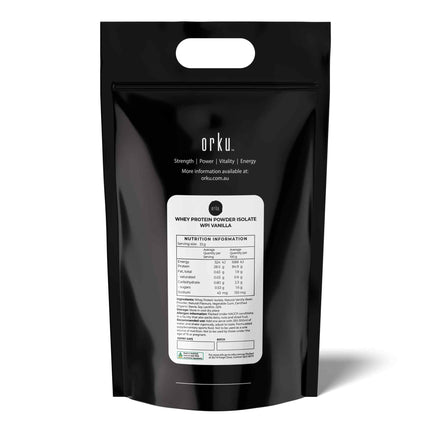 Orku 5Kg WPI Whey Protein Isolate Powder - Vanilla Bag | Sports Food