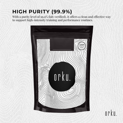 Orku 100g Creatine Monohydrate Powder - 200 Mesh Micronised | 99.9% Purity