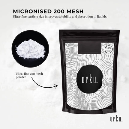 Orku 100g Creatine Monohydrate Powder - 200 Mesh Micronised | 99.9% Purity