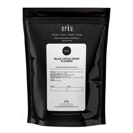 Orku 100g Dried Blue Lotus Flowers - Whole Open Lily Nymphaea Caerulea