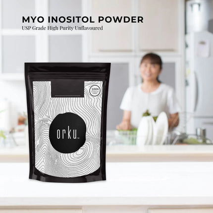 Orku 100g Myo Inositol Powder - USP Grade High Purity Unflavoured