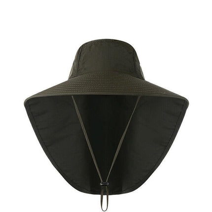 1x Neck Flap Cap Unisex Outdoor Sport Fishing Hat Sun Protection Wide Brim Cover - Purple