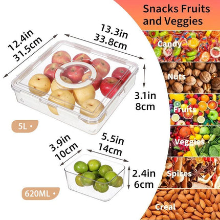 Portable Household Kitchen Refrigerator Storage Box Food Organizer Fresh Keeper - Black