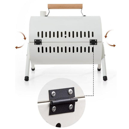 Grillz Charcoal BBQ Portable Grill Camping Barbecue Outdoor Cooking Smoker - Black