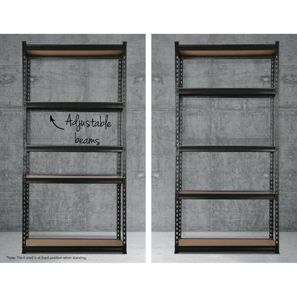 Giantz 2x1.5M Garage Shelving Warehouse Rack Pallet Racking Storage Shelve Black
