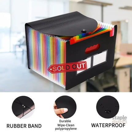 A4 Document Organiser 25 Compartments Multilayer Folder Office File Storage - Commercial > Commercial Others > Office