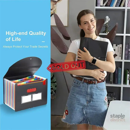 A4 Document Organiser 25 Compartments Multilayer Folder Office File Storage - Commercial > Commercial Others > Office