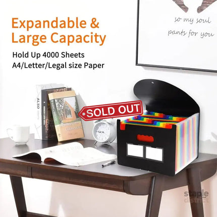 A4 Document Organiser 25 Compartments Multilayer Folder Office File Storage - Commercial > Commercial Others > Office