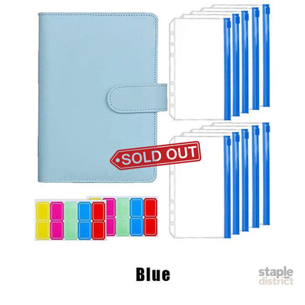 A6 Pu Leather Binder Pockets Cash Envelope Planner Notebooks - Black - Commercial > Commercial Others > Office Supplies