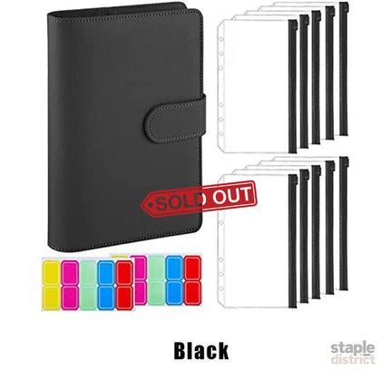 A6 Pu Leather Binder Pockets Cash Envelope Planner Notebooks - Blue - Commercial > Commercial Others > Office Supplies