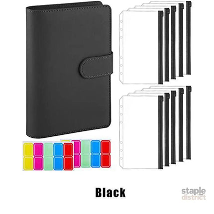 A6 Pu Leather Binder Pockets Cash Envelope Planner Notebooks - Light Purple - Commercial > Commercial Others > Office