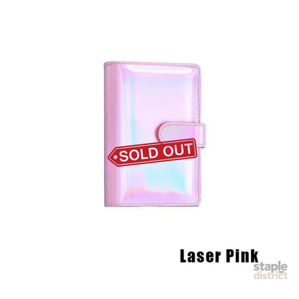 A6 Pu Leather Binder Pockets Cash Envelope Planner Notebooks - Pink + White - Commercial > Commercial Others > Office