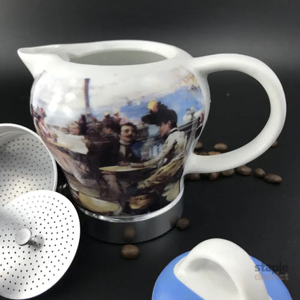 Afternoon Tea Vintage Porcelain Ceramic Italian Stove Top Espresso Coffee Maker 3-4Cups 200ml - Appliances > Kitchen