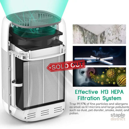 Air Purifier Dehumidifier Q10 HEPA Filter - Appliances > Aroma Diffusers & Humidifiers > Purifiers