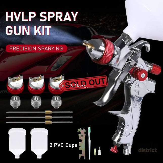 Air Spray Gun HVLP Kit Paint Gun Gravity Feed Air Spray Gun Airbrush Painting Tool 3 Nozzle 1.4mm 1.7mm 2mm With Tips