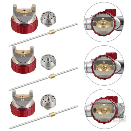 Air Spray Gun HVLP Kit Paint Gun Gravity Feed Air Spray Gun Airbrush Painting Tool 3 Nozzle 1.4mm 1.7mm 2mm With Tips
