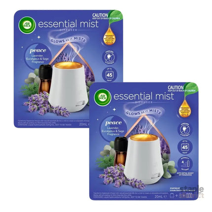 Air Wick Essential Mist Diffuser Peace Lavender Eucalyptus Sage 20mL x2-2050056842964504576
