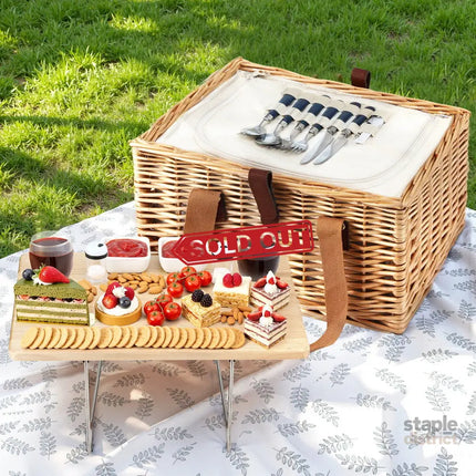 Alfresco 2 Person Picnic Basket Set with Table Blanket Cooler Wooden Insulated - Outdoor Recreation > Picnic > Picnic