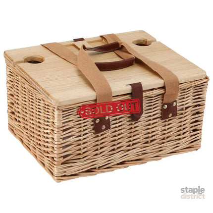 Alfresco 2 Person Picnic Basket Set with Table Blanket Cooler Wooden Insulated - Outdoor Recreation > Picnic > Picnic