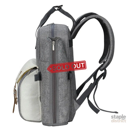 Alfresco 4 Person Picnic Basket Set Backpack Bag Insulated Grey - Outdoor Recreation > Picnic > Picnic Baskets