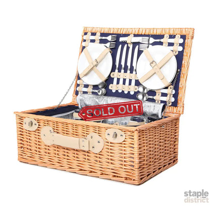 Alfresco 4 Person Picnic Basket Set Cooler Bag Insulated Blanket - Outdoor Recreation > Picnic > Picnic Baskets