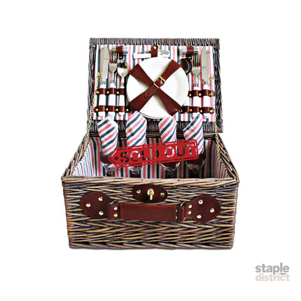 Alfresco 4 Person Picnic Basket Set Insulated Blanket Bag - Outdoor Recreation > Picnic > Picnic Baskets