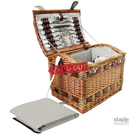 Alfresco 4 Person Picnic Basket Set Storage Blanket - Outdoor Recreation > Picnic > Picnic Baskets
