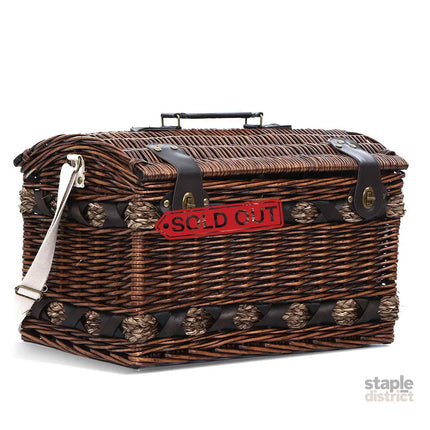 Alfresco 4 Person Picnic Basket Set Wooden Blanket Cooler Bag Outdoor Insulated - Outdoor Recreation > Picnic > Picnic