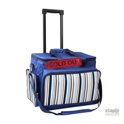 Alfresco 6 Person Picnic Basket Set Bag Wheels Insulated Trolley - Outdoor Recreation > Picnic > Picnic Baskets