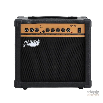 Alpha 20W Guitar Amplifier Portable Practice Amp Overdrive 3-Band EQ Black - Audio & Video > Musical Instrument &
