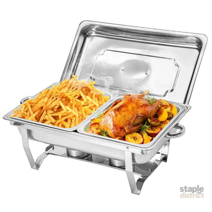 Alston 4.5LX2 Chafing Dish Set Premium 410 Stainless Steel Buffet Warmer Bain Marie Food Server with Fuel Holders & Lid