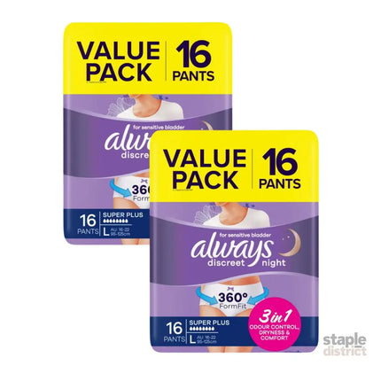 Always Discreet Underwear Night Pants Large 16pk x2-2006732772256911360