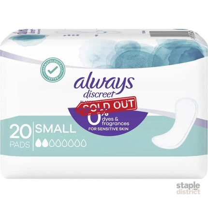 Always Small Discreet Bladder Leak Protection Pads 20 Pack x2-2050056845007130625