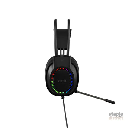 AOC ACG2500BK Wired RGB USB Gaming Stereo Headset 2M Cable Black - Electronics > Headphones and Earphones > Over Ear