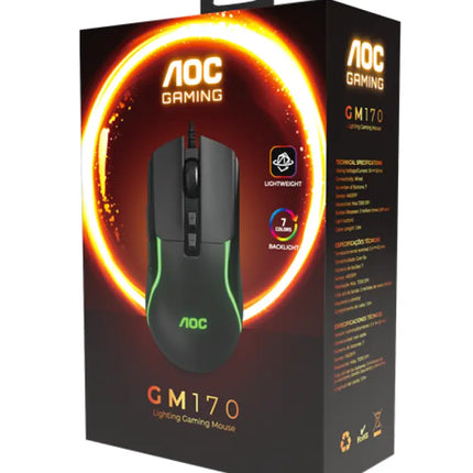 AOC GM170 Wired RGB Gaming Mouse 7-Key - Electronics > Computer Accessories > Keyboards & Accessories