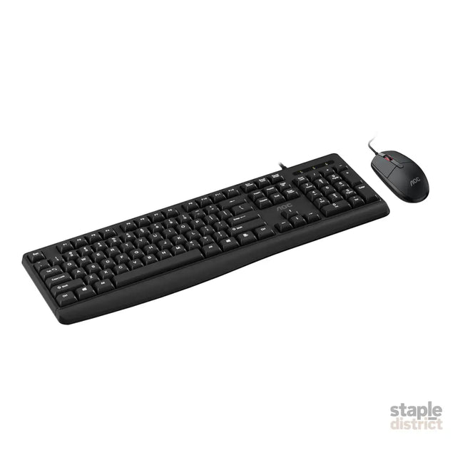 AOC KM170B/97 Wired Home & Office Keyboard + Mouse Combo 1.5M cables Black - Electronics > Computer Accessories >