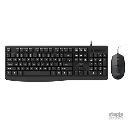 AOC KM170B/97 Wired Home & Office Keyboard + Mouse Combo 1.5M cables Black - Electronics > Computer Accessories >