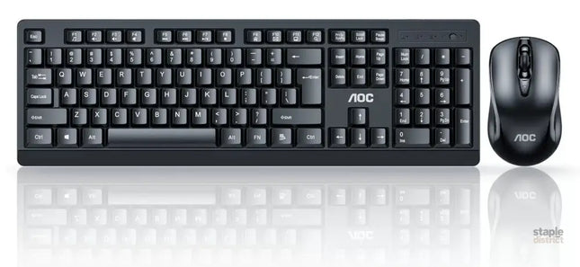 AOC KM210B/97 Home & Office Wireless Keyboard & Mouse Combo 2.4G USB Black - Electronics > Computer Accessories >