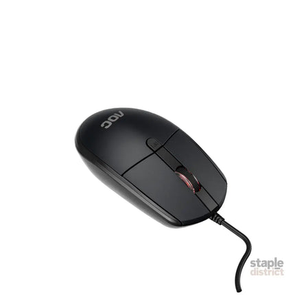 AOC MS130B/LA Wired Office Mouse USB Optical 3-Button Black - Electronics > Computer Accessories > Keyboards &