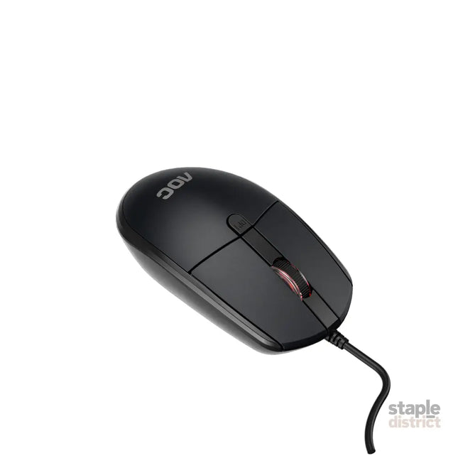 AOC MS130B/LA Wired Office Mouse USB Optical 3-Button Black - Electronics > Computer Accessories > Keyboards &