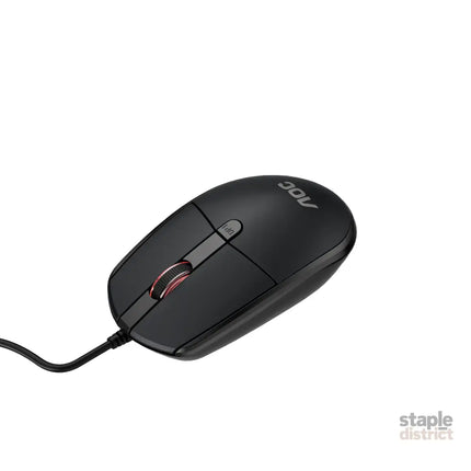 AOC MS130B/LA Wired Office Mouse USB Optical 3-Button Black - Electronics > Computer Accessories > Keyboards &