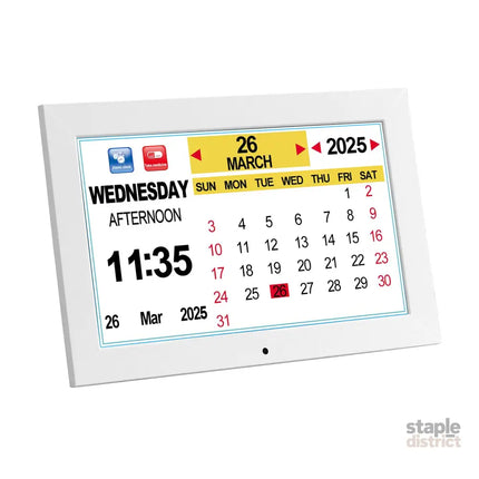 Artiss 10’’ Digital Day Clock Alarm Calendar Dementia Date Week Desk Clocks White - Home & Garden > Decor > Clocks